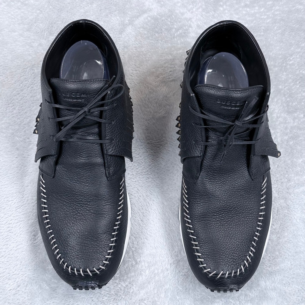 Buscemi Gladiator Fringe Sneaker Mens EU 44 US 11 Black Studded Leather Chukka - Picture 4 of 13